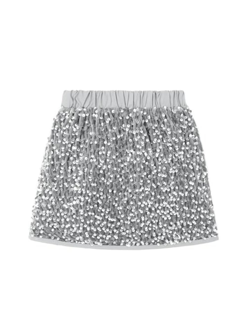 Girls Sparkly Sequin Skirt with Elastic Waist, Party Tutu Skirt for Toddlers